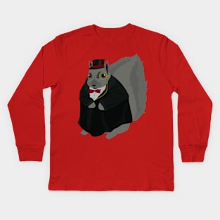 A fancy chubby squirrel Kids Long Sleeve T-Shirt